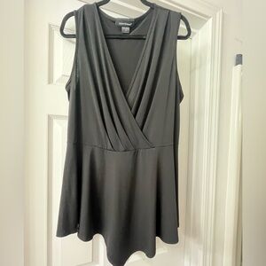 Ashley Stewart Classic Black Sleeveless Dress Shirt 18/20